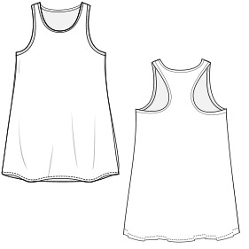 Patron ropa, Fashion sewing pattern, molde confeccion, patronesymoldes.com Tank dress 6684 GIRLS Dresses